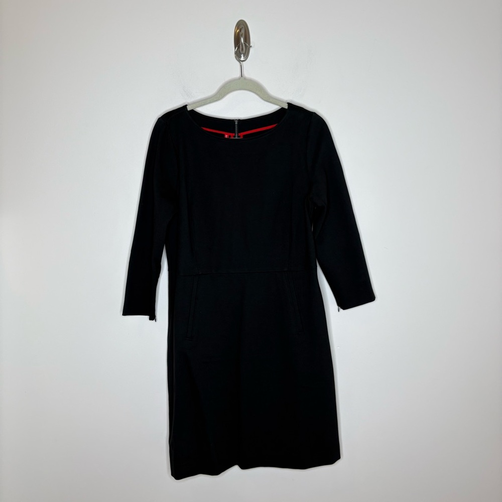 Spanx The Perfect Shift Dress Black Ponte Stretch Pockets Large - Picture 3 of 9